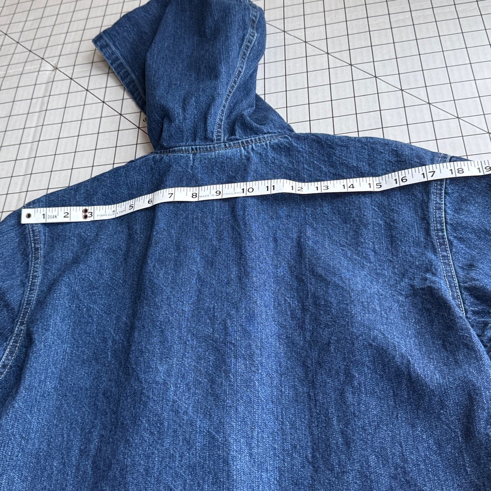 Vintage BLASSPORT Denim Hooded Jacket | 1990s Zip-Front Utility Jean Jacket - Picture 8 of 11